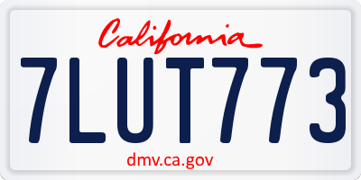 CA license plate 7LUT773