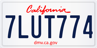 CA license plate 7LUT774
