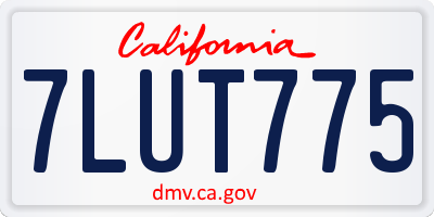 CA license plate 7LUT775