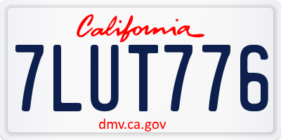 CA license plate 7LUT776