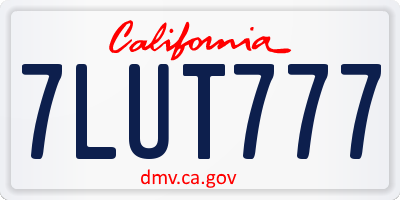 CA license plate 7LUT777
