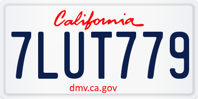 CA license plate 7LUT779