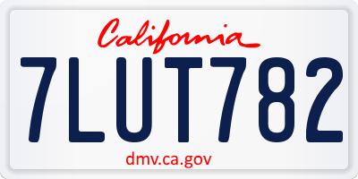 CA license plate 7LUT782