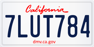 CA license plate 7LUT784