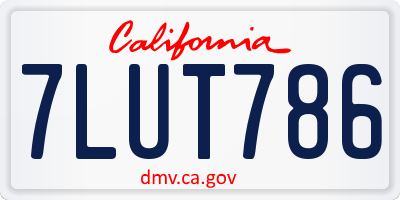 CA license plate 7LUT786