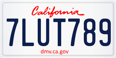 CA license plate 7LUT789