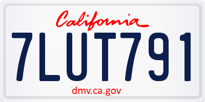 CA license plate 7LUT791