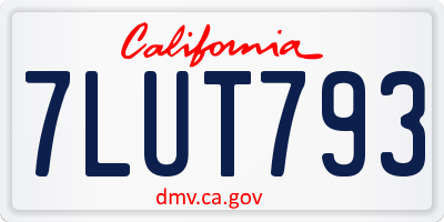 CA license plate 7LUT793