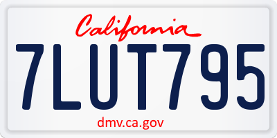 CA license plate 7LUT795