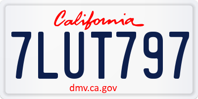 CA license plate 7LUT797