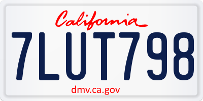CA license plate 7LUT798