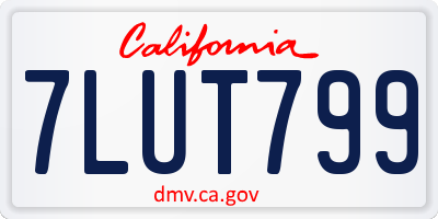 CA license plate 7LUT799