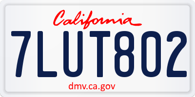 CA license plate 7LUT802