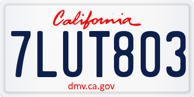 CA license plate 7LUT803