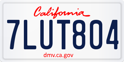 CA license plate 7LUT804