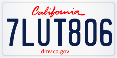 CA license plate 7LUT806