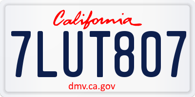 CA license plate 7LUT807