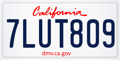 CA license plate 7LUT809