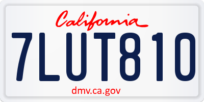 CA license plate 7LUT810
