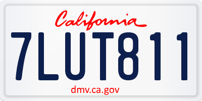 CA license plate 7LUT811