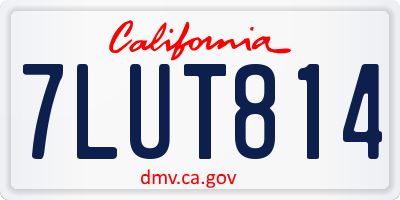 CA license plate 7LUT814