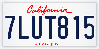 CA license plate 7LUT815