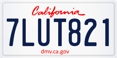 CA license plate 7LUT821