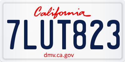 CA license plate 7LUT823
