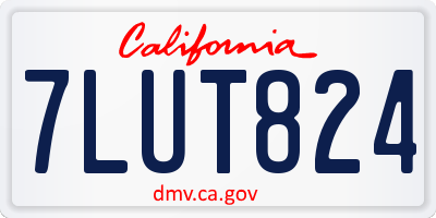 CA license plate 7LUT824