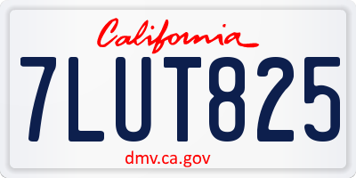 CA license plate 7LUT825