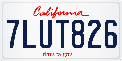 CA license plate 7LUT826