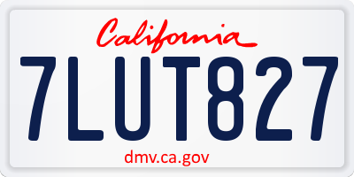 CA license plate 7LUT827