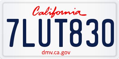 CA license plate 7LUT830