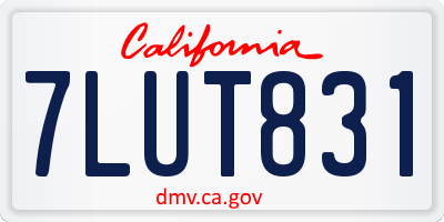 CA license plate 7LUT831