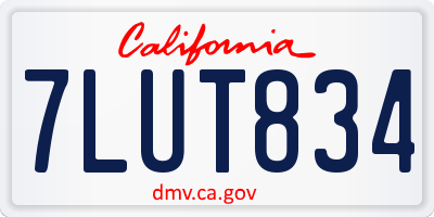 CA license plate 7LUT834