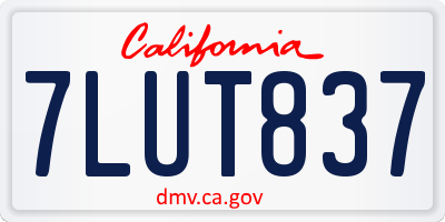 CA license plate 7LUT837