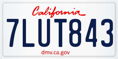 CA license plate 7LUT843