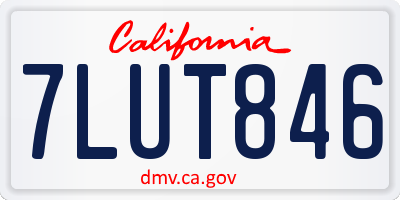 CA license plate 7LUT846