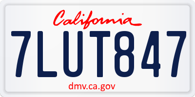 CA license plate 7LUT847