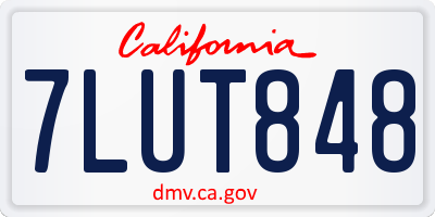 CA license plate 7LUT848