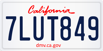 CA license plate 7LUT849