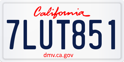 CA license plate 7LUT851