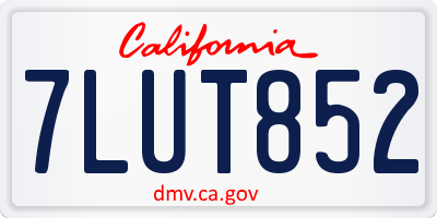 CA license plate 7LUT852