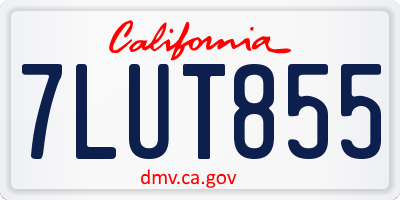 CA license plate 7LUT855
