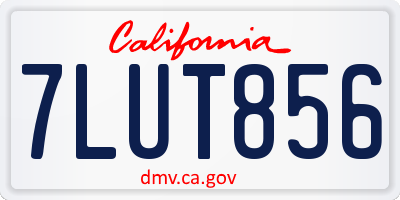 CA license plate 7LUT856