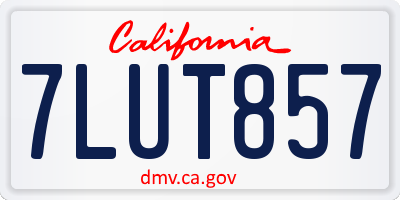 CA license plate 7LUT857