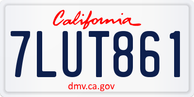 CA license plate 7LUT861