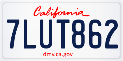 CA license plate 7LUT862