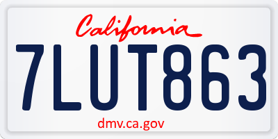 CA license plate 7LUT863
