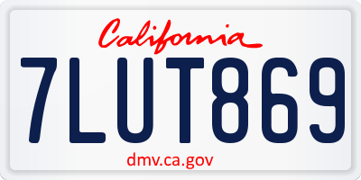 CA license plate 7LUT869